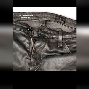 AG Adriano Goldschmied "The Legging Ankle" Skinny Jeans Faux Leather Black